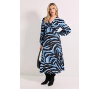 Dorothy Perkins Women's Knot Front Twist Printed Midi Dress in Zebra | Size: 12 Dorothy Perkins Zebra 12