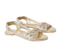 Dorothy Perkins Womens/Ladies Jocelyn Plaited Leather Flat S7 UK Gold DP5050