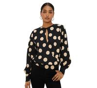 Dorothy Perkins Womens/Ladies Spotted Keyhole Long-Sleeved TS Black/Cream DP414