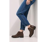 Dorothy Perkins Women's Maddy Side Zip Flat Ankle Boots in Brown | Size: 4 Dorothy Perkins Brown 4