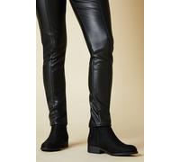 Womens Maddy Side Zip Flat Boots Natural Black 4