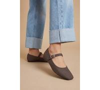 Dorothy Perkins Women's Mina Textile Square Toe Mary Jane Flats in Brown | Size: 4 Dorothy Perkins Brown 4