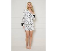 Dorothy Perkins Women's Mono Long Sleeve Bow Cuff Jersey Pyjama Set | Size: Medium