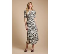 Dorothy Perkins Women's Neutral Short Sleeve Keyhole Jersey Midi Dress | Size: 18