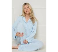 Dorothy Perkins Women's Nightwear Jersey Long Sleeve Pyjama Set in Blue | Size: Large