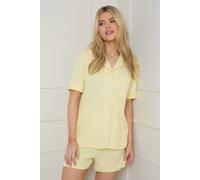 Dorothy Perkins Women's Nightwear Jersey Short Sleeve Pyjama Set in Yellow | Size: XL
