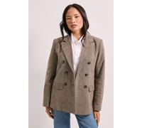 Dorothy Perkins Women's Open Collar Double Breasted Blazer in Grey | Size: 14