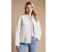 Dorothy Perkins Women's Oversized Denim Jacket in Ecru | Size: 18