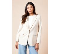 Dorothy Perkins Women's Oversized Single Breasted Blazer in Ivory | Size: 12 Dorothy Perkins Ivory 12
