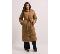 Dorothy Perkins Women's Padded Knitted Collar Coat in Camel | Size: 18