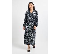 Dorothy Perkins Women's Petite Animal Frill Scoop Neck Blouson Sleeve Jersey Midi Dress | Size: 4