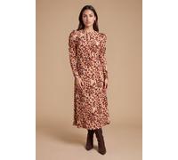 Dorothy Perkins Women's Petite Animal Keyhole Jersey Midi Dress | Size: 6