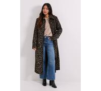 Dorothy Perkins Women's Petite Animal Print Button Through Tailored Coat | Size: 6