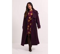 Dorothy Perkins Women's Petite Belted Trench in Berry | Size: 6