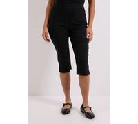 Dorothy Perkins Women's Petite Bengaline Capri Trousers in Black | Size: 14 Dorothy Perkins Black 14