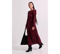Dorothy Perkins Women's Petite Berry Leopard Keyhole Midi Dress in Animal | Size: 4