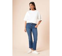 Dorothy Perkins Women's Petite Comfort Stretch Bootcut Jeans in Mid Wash | Size: 16