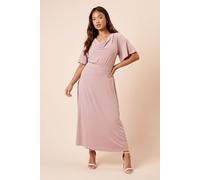 Dorothy Perkins Women's Petite Cowl Neck Tie Back Jersey Midi Dress in Pink | Size: 10 Dorothy Perkins Pink 10