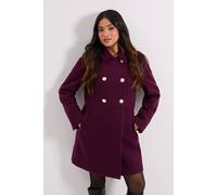 Dorothy Perkins Women's Petite Dolly Coat in Burgundy | Size: 18