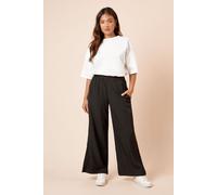 Dorothy Perkins Women's Petite Elasticated Waist Straight Leg Trouser in Black | Size: 6 Dorothy Perkins Black 6