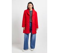 Dorothy Perkins Women's Petite Funnel Collar Single Breasted Midi Coat in Red | Size: 10