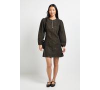 Dorothy Perkins Women's Petite Leopard Zip Front Denim Mini Dress | Size: 14