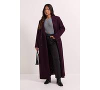 Dorothy Perkins Women's Petite Maxi Length Double Breasted Coat in Berry | Size: 10