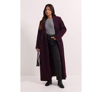 Dorothy Perkins Women's Petite Maxi Length Double Breasted Coat in Berry | Size: 16 Dorothy Perkins Berry 16