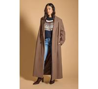 Dorothy Perkins Women's Petite Maxi Length Double Breasted Coat in Oatmeal | Size: 12