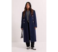 Dorothy Perkins Women's Petite Midi Length Fitted Military Coat in Navy | Size: 16 Dorothy Perkins Navy 16