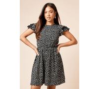 Dorothy Perkins Women's Petite Mono Double Angel Sleeve Jersey Mini Dress | Size: 10 Dorothy Perkins Mono 10