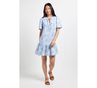 Dorothy Perkins Women's Petite Paisley Tie Detail Drop Hem Printed Mini Dress in Blue | Size: 10 Dorothy Perkins Blue 10