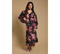 Dorothy Perkins Women's Petite Patchwork Floral Contrast Bow Detail Frill Printed Midaxi Dress | Size: 14 Dorothy Perkins Floral 14