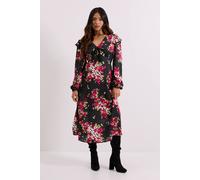 Dorothy Perkins Women's Petite Patchwork Floral Contrast Bow Detail Frill Printed Midaxi Dress | Size: 18 Dorothy Perkins Floral 18