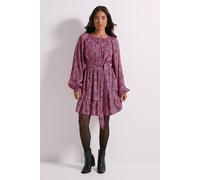 Dorothy Perkins Women's Petite Pink Animal Printed Blouson Sleeve Mini Dress | Size: 10 Dorothy Perkins Animal 10