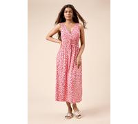 Dorothy Perkins Women's Petite Red Ditsy Channel Waist Jersey Midi Dress | Size: 8 Dorothy Perkins Red 8