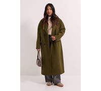 Dorothy Perkins Women's Petite Relaxed Buttoned Midi Coat in Khaki | Size: 14 Dorothy Perkins Khaki 14