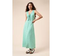 Dorothy Perkins Women's Petite Sage Floral Button Through Midi Dress | Size: 6 Dorothy Perkins Sage 6