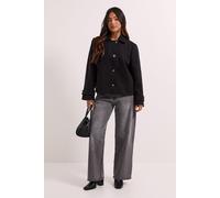 Dorothy Perkins Women's Petite Short Trench Coat in Black | Size: 14 Dorothy Perkins Black 14