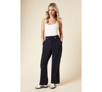 Dorothy Perkins Women's Petite Tab Belted Straight Leg Trouser in Navy | Size: 18 Dorothy Perkins Navy 18