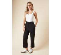 Dorothy Perkins Women's Petite Tab Detail Capri Trouser in Black | Size: 6