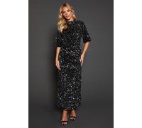 Dorothy Perkins Women's Petite Velvet Sequin Midi Dress in Silver | Size: 8 Dorothy Perkins Silver 8