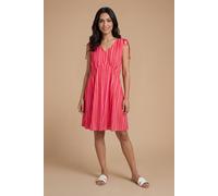 Dorothy Perkins Women's Pink Stripe Drawstring Seam Detail Printed Mini Dress | Size: 12