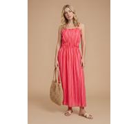 Dorothy Perkins Women's Pink Stripe Twist Strap Detail Printed Midi Dress | Size: 12