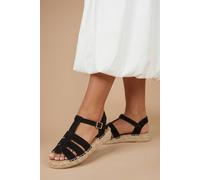Dorothy Perkins Women's Piper Gladiator Espadrille Flats in Black | Size: 3