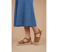 Dorothy Perkins Piper Faux Suede Gladiator Espadrille Flats, 4, Camel