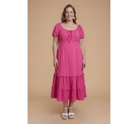 Dorothy Perkins Women's Plus Sweetheart Ruffle Tiered Hem Midi Dress in Hot Pink | Size: 22 Dorothy Perkins Hot Pink 22