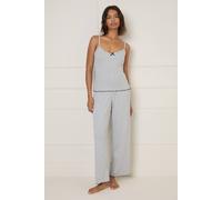 Dorothy Perkins Women's Pointelle Jersey PJ Set in Grey | Size: Large Dorothy Perkins Grey L