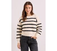 Dorothy Perkins Women's Pointelle Stripe Jumper in Ivory | Size: Large Dorothy Perkins Ivory L