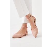 Dorothy Perkins Womens Flats Blush Faux Suede Open Back Casual Party
